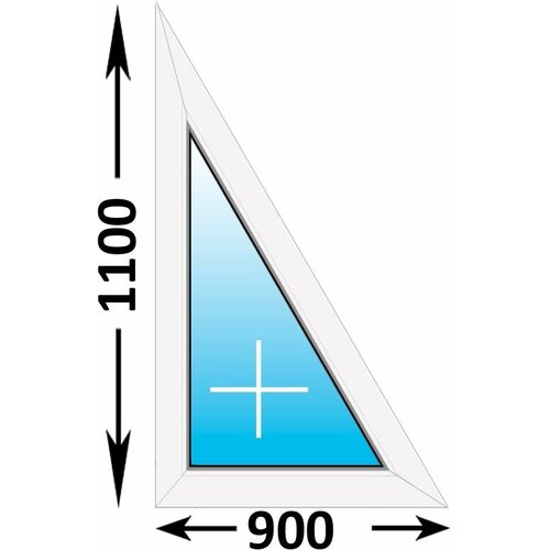Пластиковое окно Melke треугольное глухое левое 900x1100 (ширина Х высота) (900Х1100)