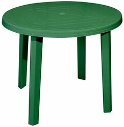 Стол садовый круглый пластиковый темно-зеленый 90х90h71см
