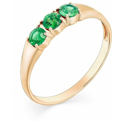 Кольцо Master Brilliant, красное золото, 585 проба, изумруд, размер 18, зеленый кольцо master brilliant красное золото 585 проба изумруд размер 18 зеленый