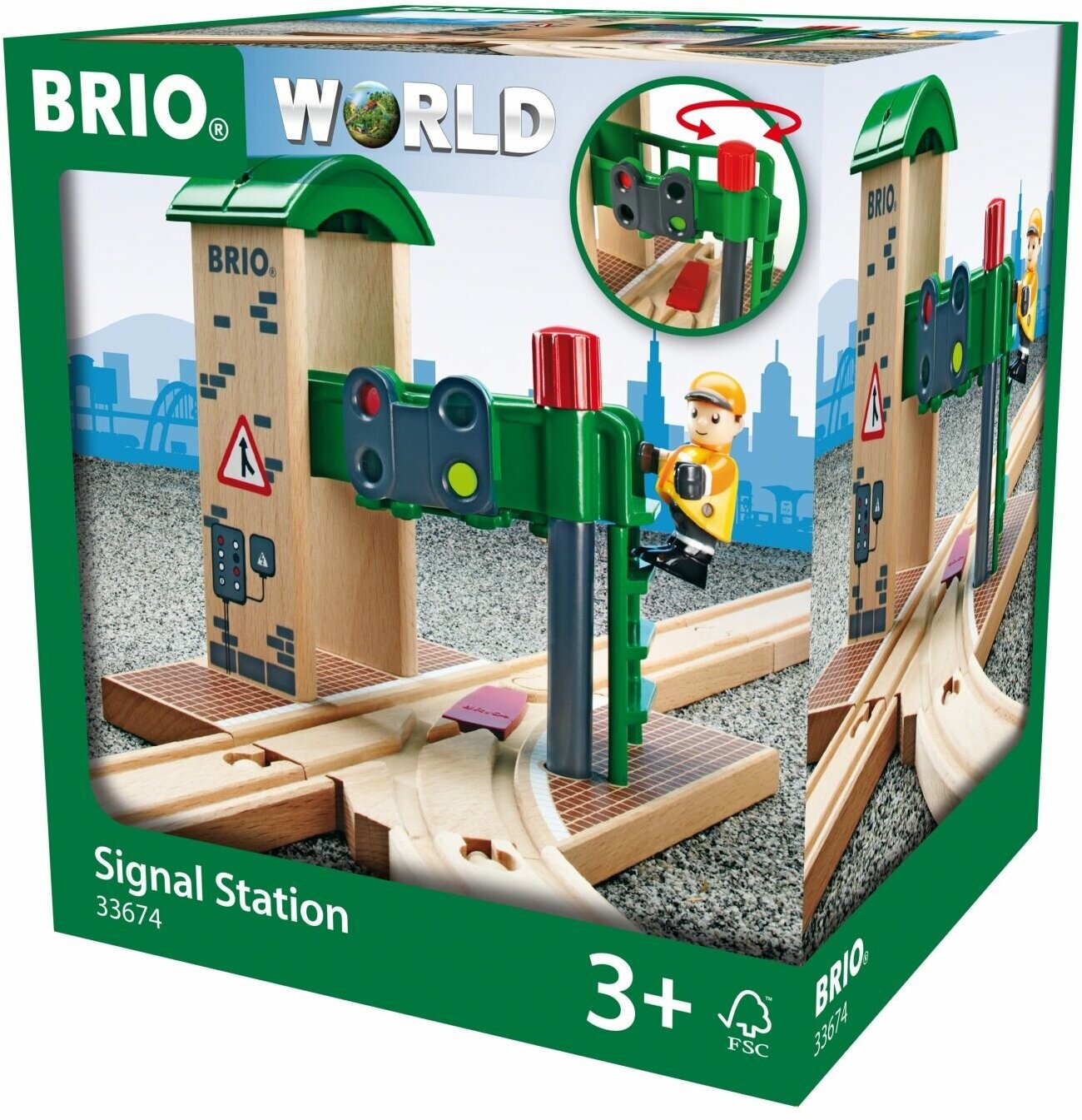 Сигнальная станция BRIO c механич. переключ. светофоров 2 элемента