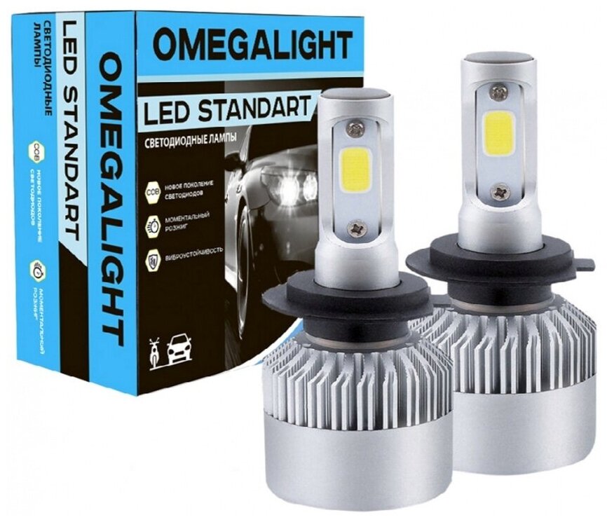 Комплект светодиодных LED ламп Omegalight HB4 (9006) 6000K