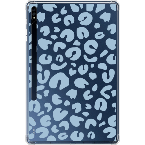 Противоударный силиконовый чехол для планшета Samsung Galaxy Tab S7 Plus/S8 Plus 12.4 Голубые пятна леопарда противоударный силиконовый чехол для планшета huawei matepad 10 4 голубые пятна леопарда