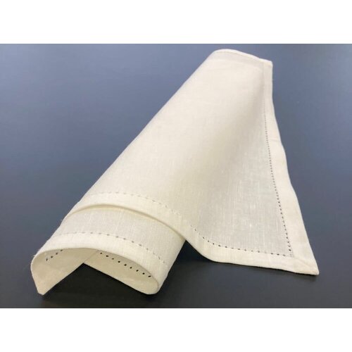 45х45 Льняная белая салфетка с мережкой 1 салфетка