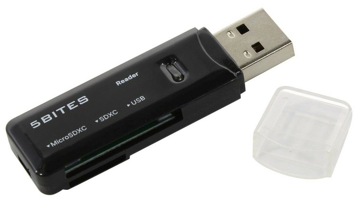 5bites USB-концентраторы RE3-200BK Устройство ч з карт памяти RE3-200BK USB3.0 SD TF USB PLUG BLACK