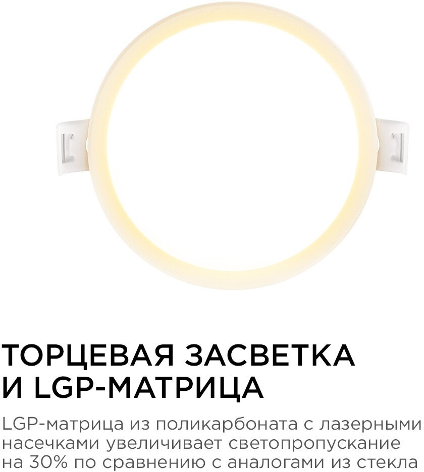 Светодиодный светильник-панель Apeyron 06-15 в форме круга d=95 мм / PF 0.5 / 7Вт / 2700К / 560Лм / IP40 - фотография № 10