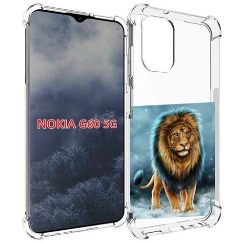 Чехол MyPads Лев-в-тумане для Nokia G60 5G задняя-панель-накладка-бампер