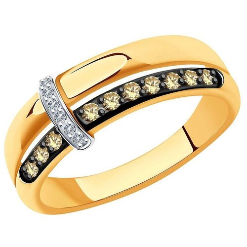 фото Кольцо sokolov, красное золото, 585 проба, бриллиант, размер 17.5