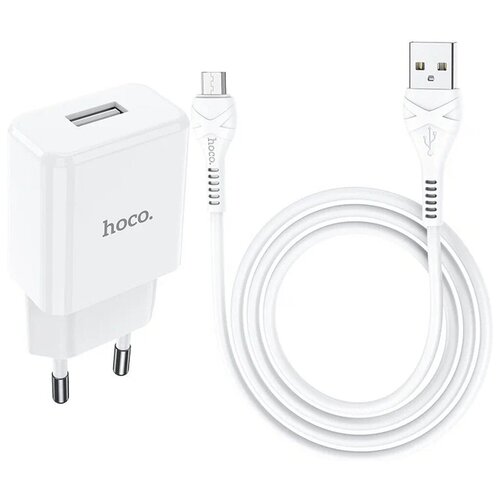 СЗУ Micro USB 2,1A N9 HOCO белое сзу lightning на 2 usb 2 4a c77a hoco белое