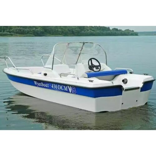 Стеклопластиковая лодка Wyatboat-430DCM (тримаран)/ Стеклопластиковый катер/ Лодки Wyatboat