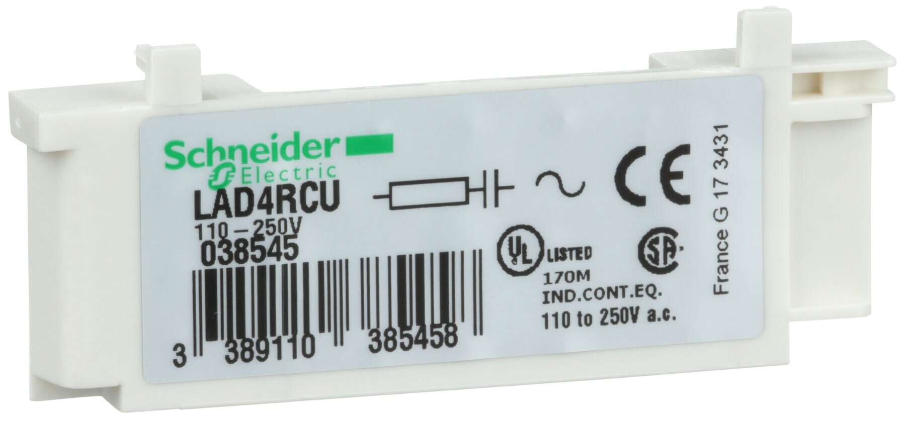 Цепь резистивная АС110…240V | код. LAD4RCU | Schneider Electric (6шт. в упак.)