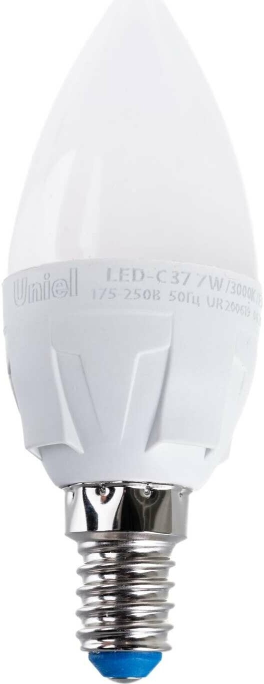 Лампа Uniel LED-C37, 7W/3000K/E14/FR/DIM, PLP01WH, светодиодная, диммируемая UL-00004296 - фотография № 4