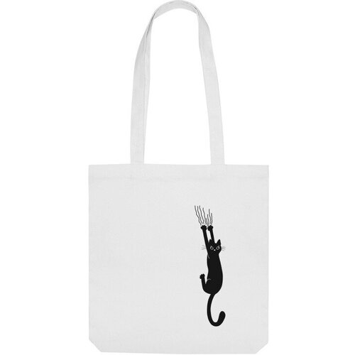 Сумка шоппер Us Basic, белый сумка царапающая кошка серый