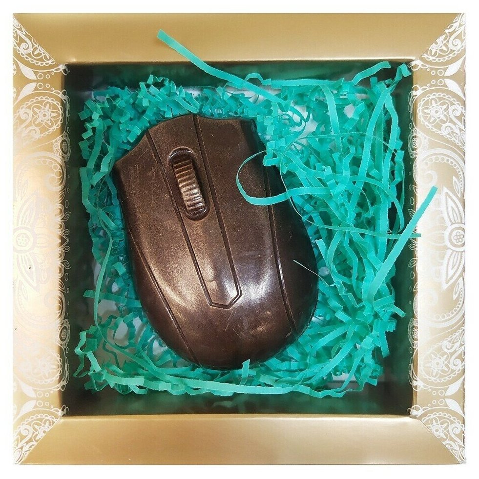 Шоколад "Компьютерная мышка" бельгийский темный шоколад фигурный мужчине молочный кондитерский новогодние подарки сладкие