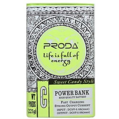 Внешний аккумулятор Power Bank 10000 mAh Proda PPL-24 зеленый 146600₽