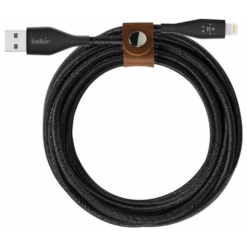 Кабель Belkin DuraTek Plus Lightning to USB-A Cable with Strap 1,2 метра Black черный F8J236bt04-BLK кабель belkin mixit 2 0 usb a to usb c charge cable 3 метра black черный f2cu032bt10 blk