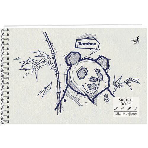 Скетчбук Sketchbook. Panda book, 80 листов блокнот для зарисовок а5 40л listoff волна настроения евроспираль матовая ламинация обложка 7бц