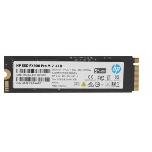 Накопитель HP FX900 Pro Series 4A3U2AAABB SSD M2 40Tb PCI-E 40 x4 чтение 7400 Мбсек запись 6700 Мбсек 3D NAND 2400 TBW 3537000₽