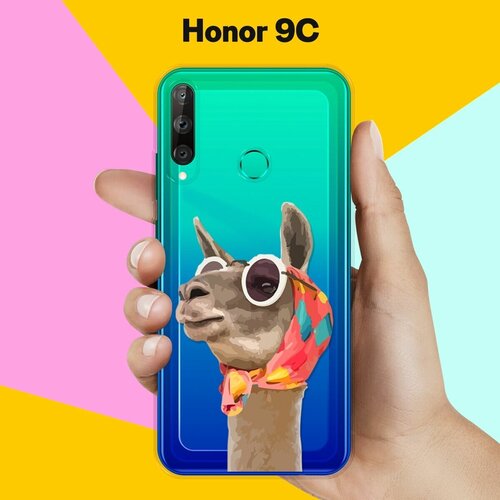 Силиконовый чехол Лама в очках на Honor 9C силиконовый чехол кот в очках на honor 9c