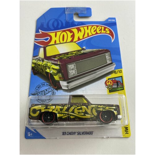 Детская Машинка 1:64 Hot Wheels Редкая модель 83 CHEVY SILVERADO из серии HW ART CARS hot wheels chevy silverado 100 years of chevrolet trucks walmart exclusive редкая коллекционная модель