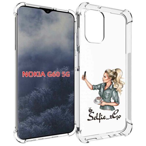 Чехол MyPads Селфи-девушка женский для Nokia G60 5G задняя-панель-накладка-бампер чехол mypads деловая девушка женский для nokia g60 5g задняя панель накладка бампер