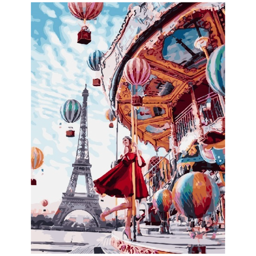 картина по номерам на холсте на деревянном подрамнике 40 х 50 праздничный Париж