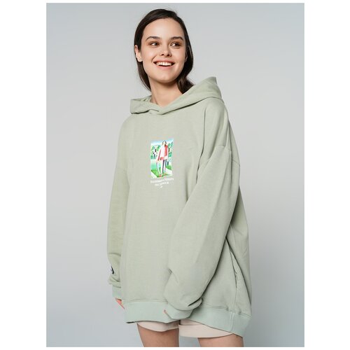 фото Толстовка с капюшоном малевич к."на сенокосе" твое 79793 размер m/l, светло-зеленый, men