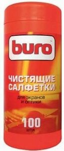 Buro чистящие салфетки для экранов и оптики, туба 100 шт (BU-TSCREEN)