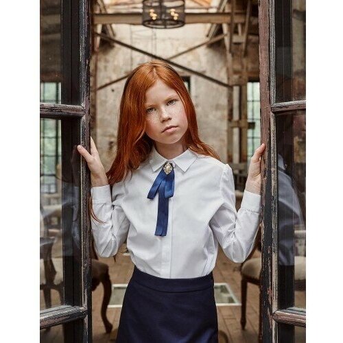 фото Школьная рубашка balloon & butterfly, размер 128, белый