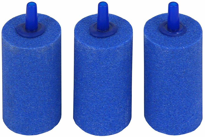 фото Krelong Air Stone CB 050-025, распылитель воздуха для компрессоров, цилиндр, синий, высота 50мм, диаметр 25мм, (3шт)