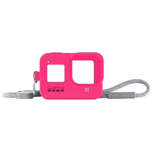 Силиконовый чехол с ремешком GoPro Sleeve + Lanyard Neon Pink (ACSST-011) gopro sleeve lanyard hero8 electric pink силиконовый чехол с ремешком для камеры ajsst 007