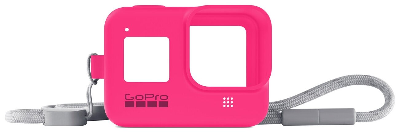 фото Силиконовый чехол с ремешком GoPro Sleeve + Lanyard Neon Pink (ACSST-011)