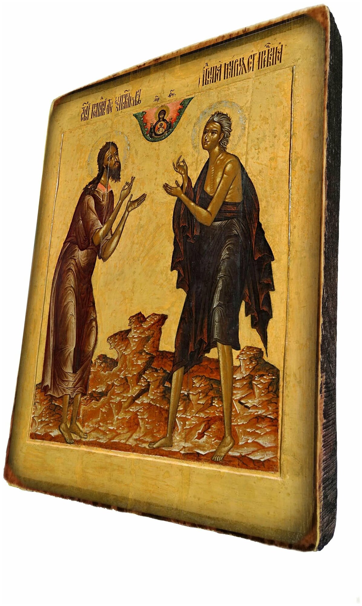 Освященная икона на дереве ручной работы - Святая Мария Египетская, арт И023-2 / 15х20х3,0 см