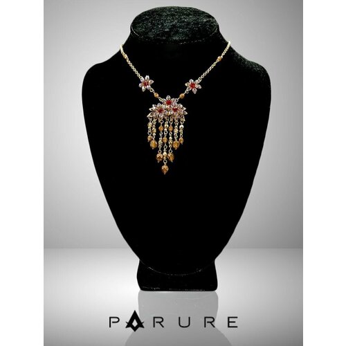 Колье PARURE, искусственный камень, коричневый