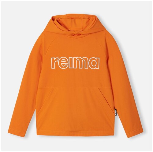 Худи Reima, средней длины, капюшон, карманы, размер 128, оранжевый