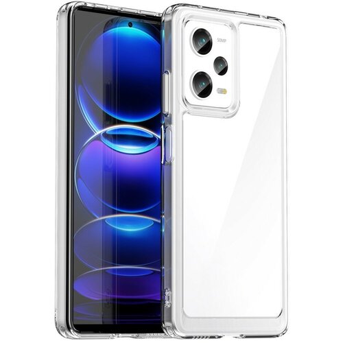 Накладка пластиковая для Poco X5 Pro 5G / Xiaomi Redmi Note 12 Pro 5G с силиконовой окантовкой прозрачная чехол ibox case для poco x5 5g note 12 5g с защитой камеры красный