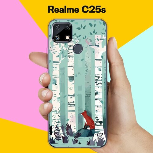 Силиконовый чехол на realme C25s Лиса в лесу / для Реалми Ц25с силиконовый чехол на realme c25s реалми c25s лиса