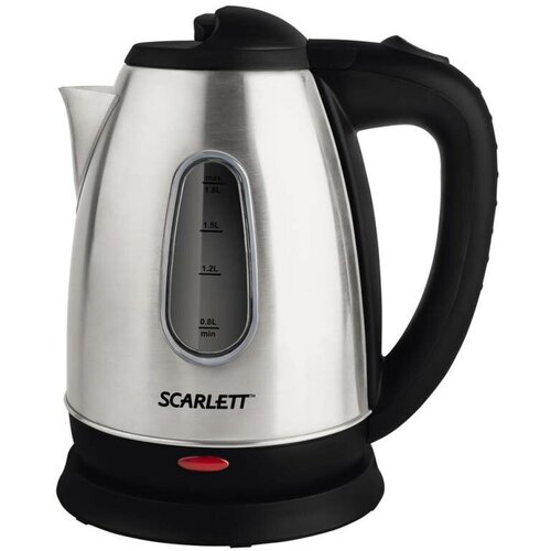 Чайник электрический Scarlett SC-EK21S20 1.8л. 1600Вт черный/серебристый (корпус: металл) чайник scarlett sc ek21s101 серебристый