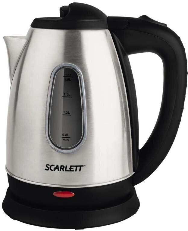 Чайник электрический Scarlett SC-EK21S20, 1600Вт, черный и серебристый