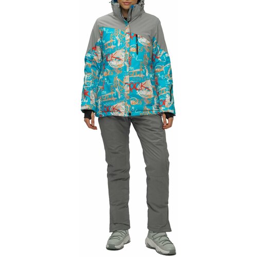 Комплект с брюками  для сноубординга, зимний, силуэт полуприлегающий, утепленный, водонепроницаемый, размер 46, синий