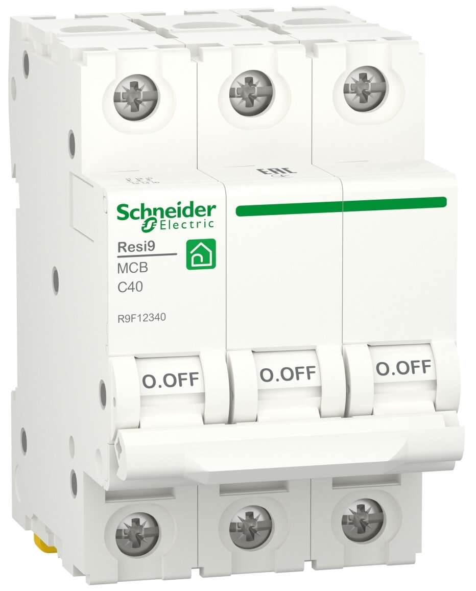 Автоматический выключатель SCHNEIDER ELECTRIC RESI9 (АВ) С 40А 3P 6000А, R9F12340