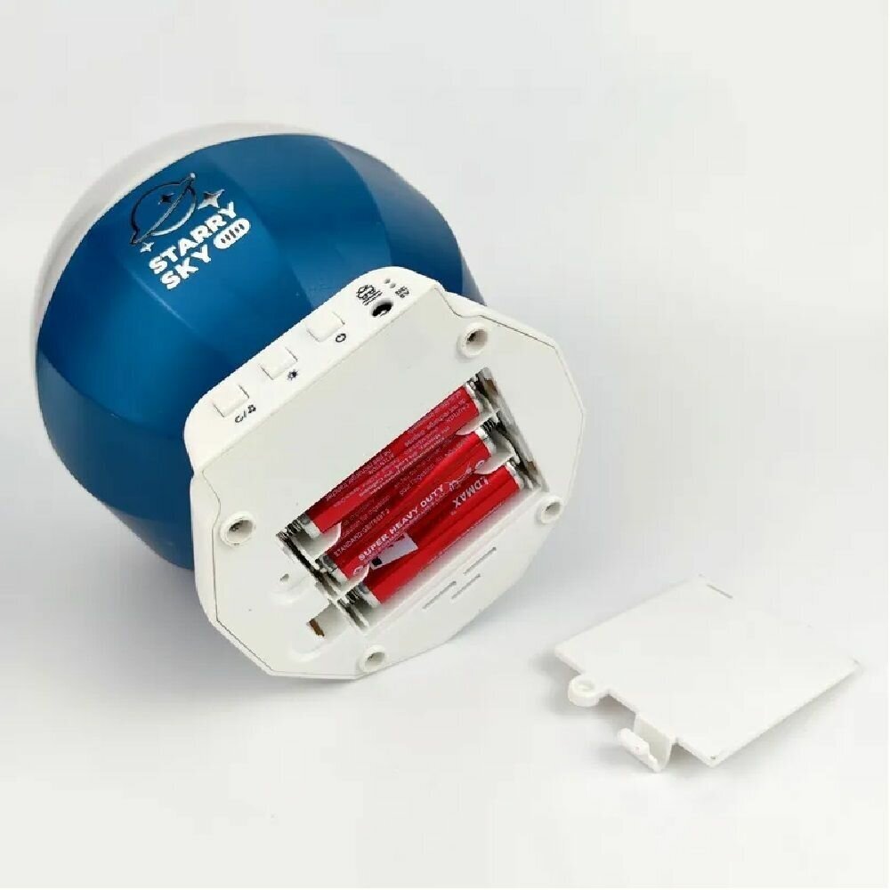 Детский музыкальный ночник проектор диско шар от USB кабеля или от батареек, 6 режимов свечения, 3 колпака с рисунками в ассортименте - фотография № 5