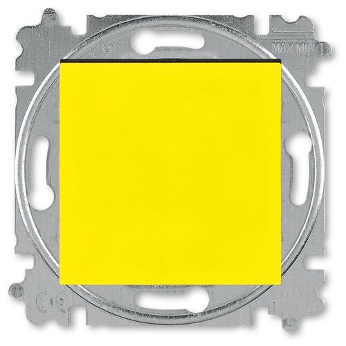 Выключатель одноклавишный ABB Levit жёлтый / дымчатый чёрный