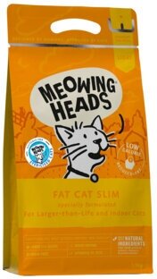 Meowing Heads Для Кошек с избыточным весом с курицей и лососем Худеющий толстячок MLT1 | Fat Cat Slim 1,5 кг 20740 (2 шт)