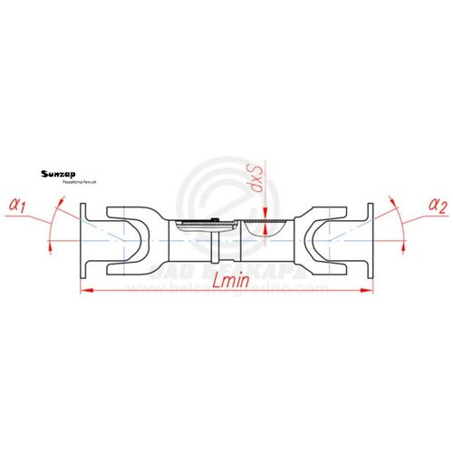BELCARD 43114-2205011 Вал карданный КАМАЗ среднего моста 4 отверстия торцевые шлицы L699мм белкард 97680₽