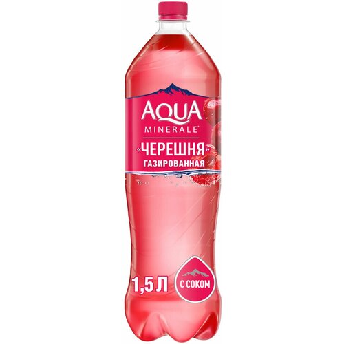 Напиток AQUA MINERALE Черешня среднегазированный, 1.5 л - 6 шт.