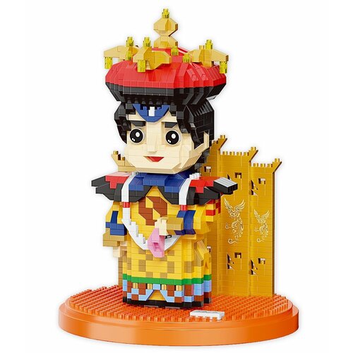 Конструктор 3D из миниблоков DAIA Королева с платочком 1472 элементов - DI668-21