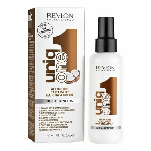 revlon uniq one маска спрей несмываемая зеленый чай 150мл Uniq One Coconut - Универсальная спрей-маска 150 мл