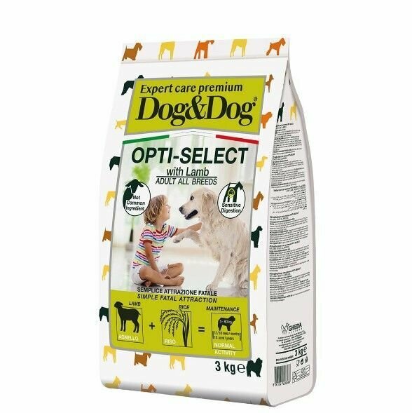Dog&Dog Opti-Select Сухой корм для взрослых собак, с ягненком