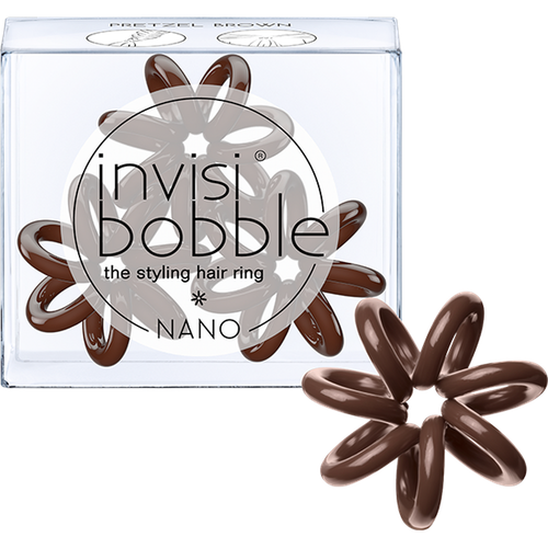 Invisibobble Резинка для волос NANO Pretzel Brown (с подвесом) invisibobble circus collection nano bad hair day irrelephant