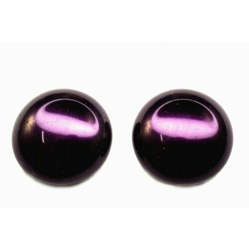 Glass Pearl Cabochon 18мм, цвет 70979 Purple, 756-044, 2шт